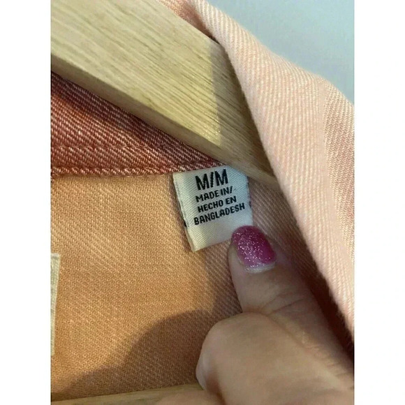 NWT $60 WEATHERPROOF VINTAGE -Short Sleeve Button-Up Peach Shirt Size Medium M - - Picture 4 of 8